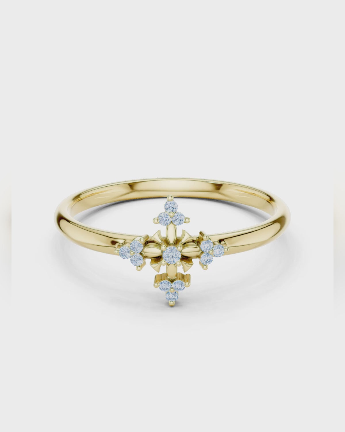 Compass Cross Cluster Ring by MONICONIC