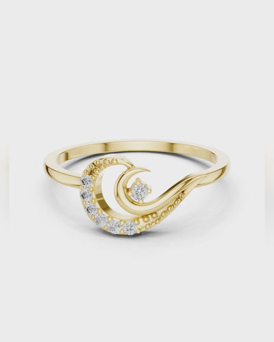 Crescent Pavé Ring by MONICONIC