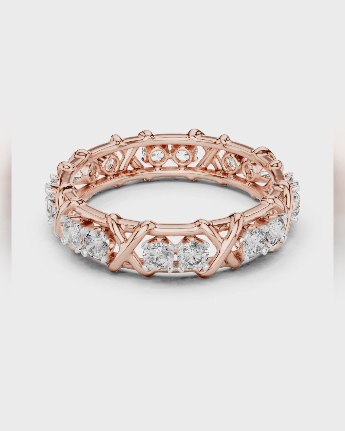 X Motif Eternity Band by MONICONIC