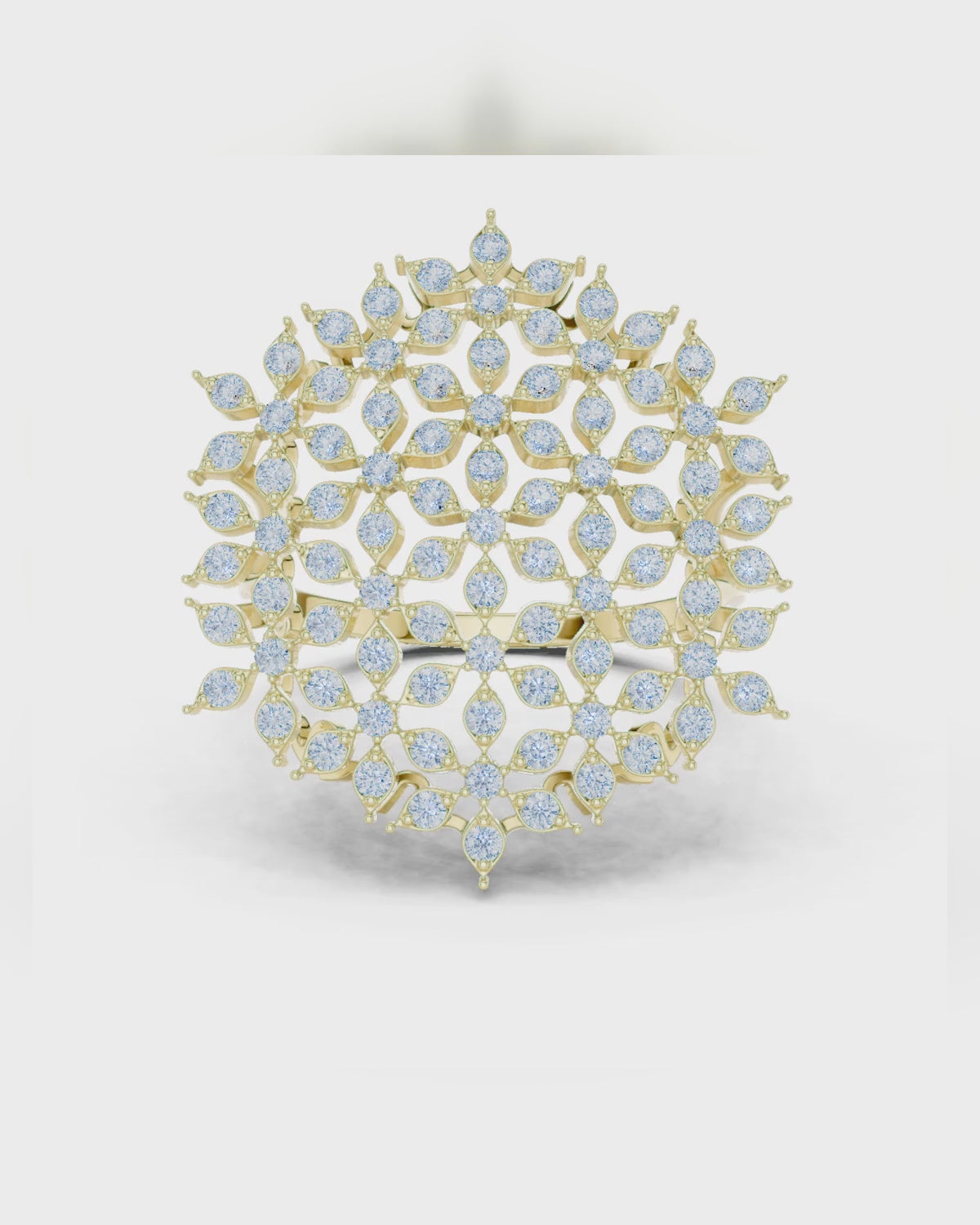 Floral Lattice Medallion Ring by MONICONIC