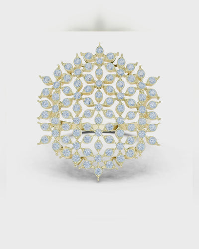 Floral Lattice Medallion Ring by MONICONIC