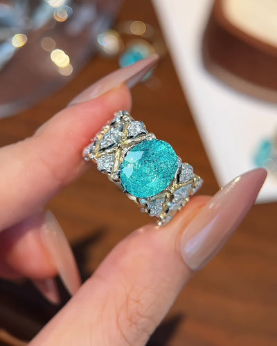 Aqua Lattice Ring by MONICONIC