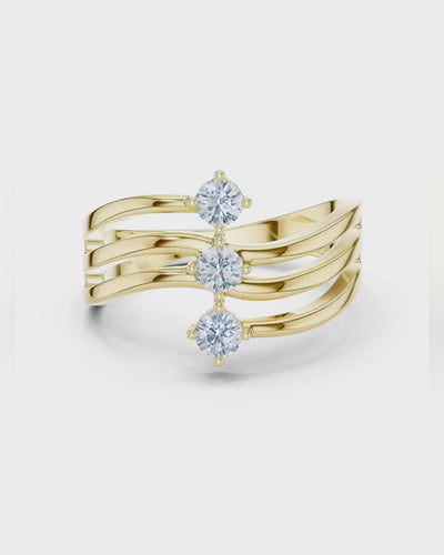 Vertical Trio Diamond Ring by MONICONIC