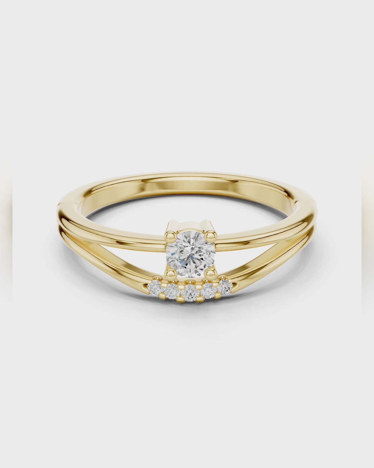 Arc Pavé Solitaire Ring by MONICONIC