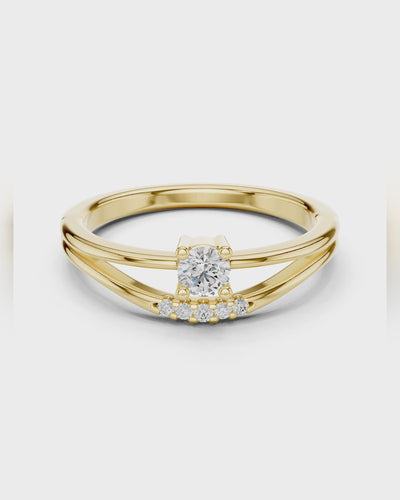 Arc Pavé Solitaire Ring by MONICONIC