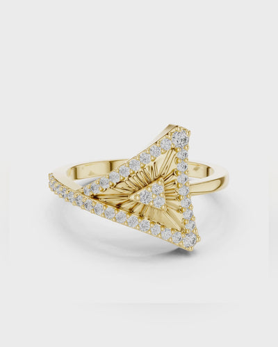 Sunburst Triangle Ring by MONICONIC
