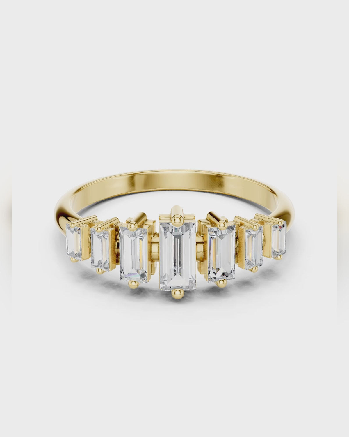 Graduated Baguette Ring by MONICONIC