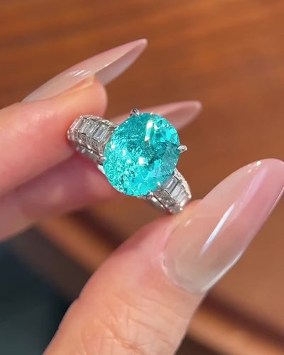 Paraiba Baguette Ring by MONICONIC