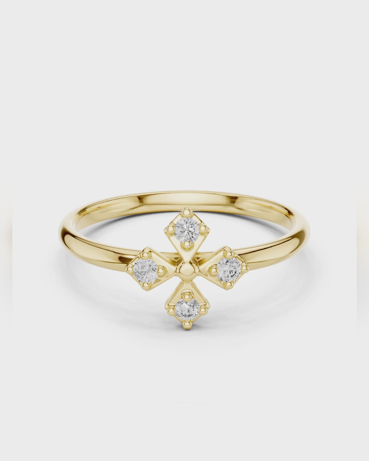 Quatrefoil Diamond Ring by MONICONIC