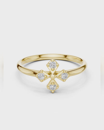 Quatrefoil Diamond Ring by MONICONIC