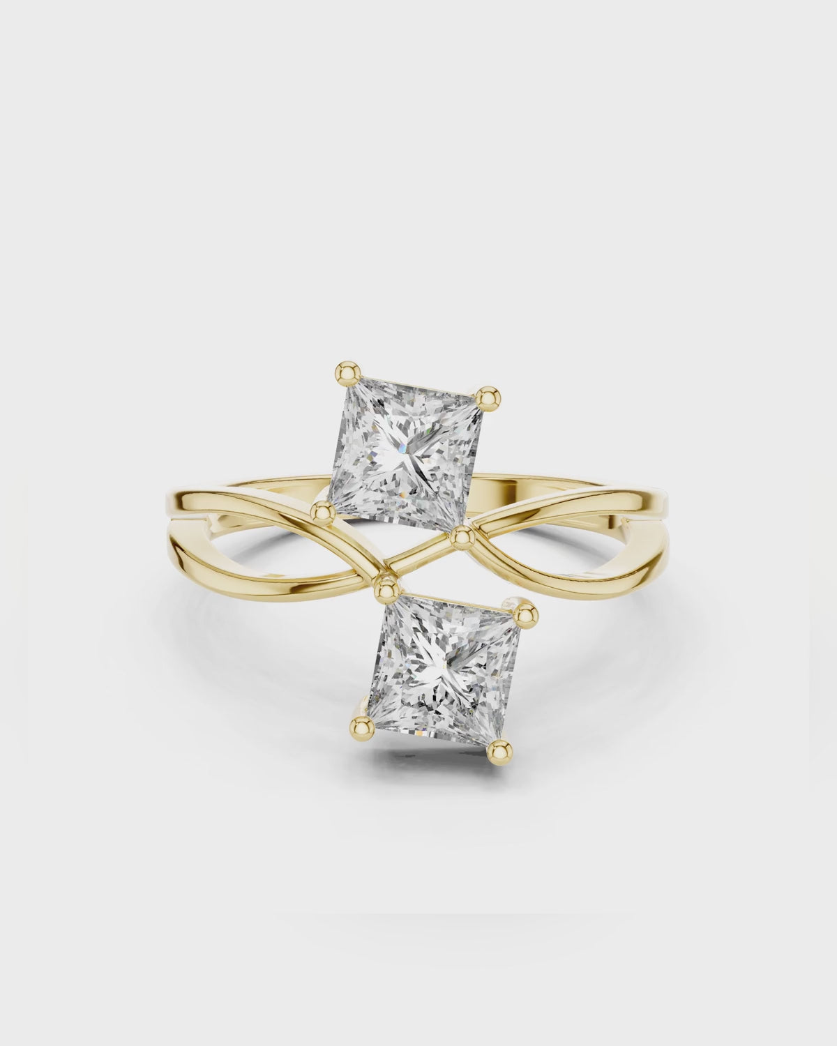Princess-Cut Toi et Moi Ring by MONICONIC