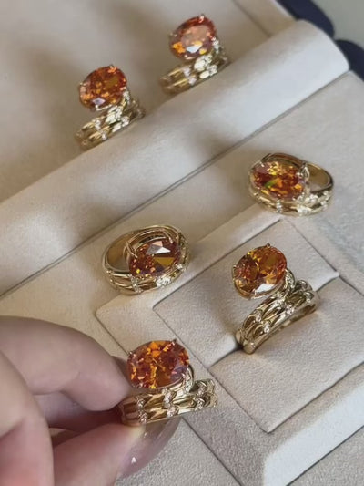 Solar Ember Cocktail Ring by MONICONIC