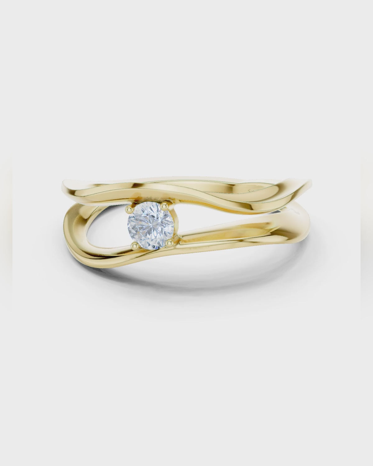 Bypass Solitaire Ring by MONICONIC