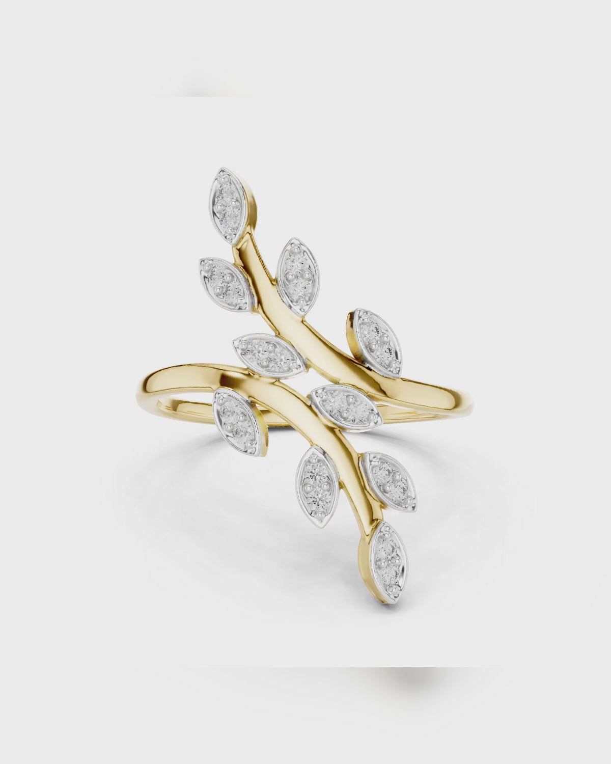 Leaf Vine Bypass Ring by MONICONIC