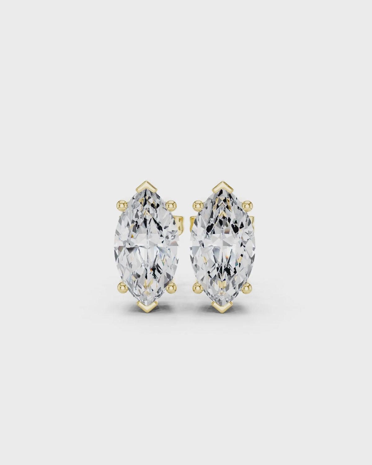 Marquise Solitaire Diamond Stud Earrings by MONICONIC