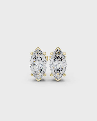 Marquise Solitaire Diamond Stud Earrings by MONICONIC