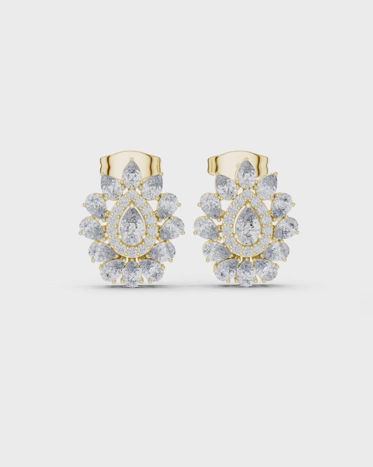 Pear Halo Cluster Studs by MONICONIC