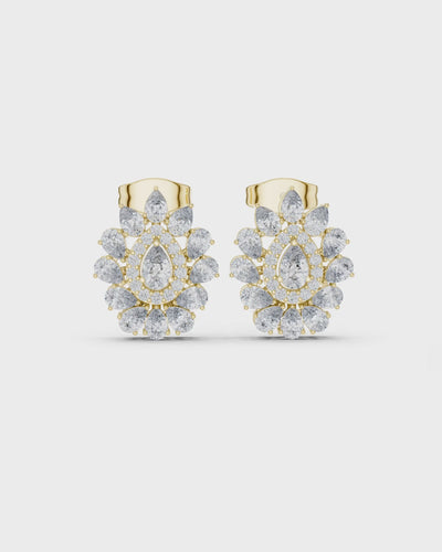 Pear Halo Cluster Studs by MONICONIC