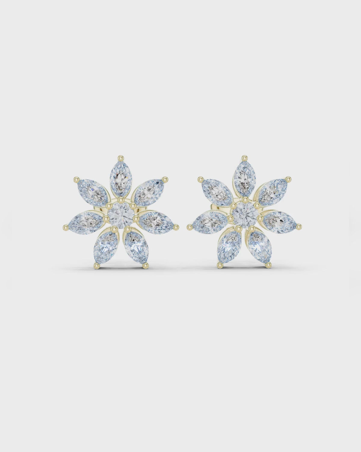 Marquise Flower Diamond Studs by MONICONIC