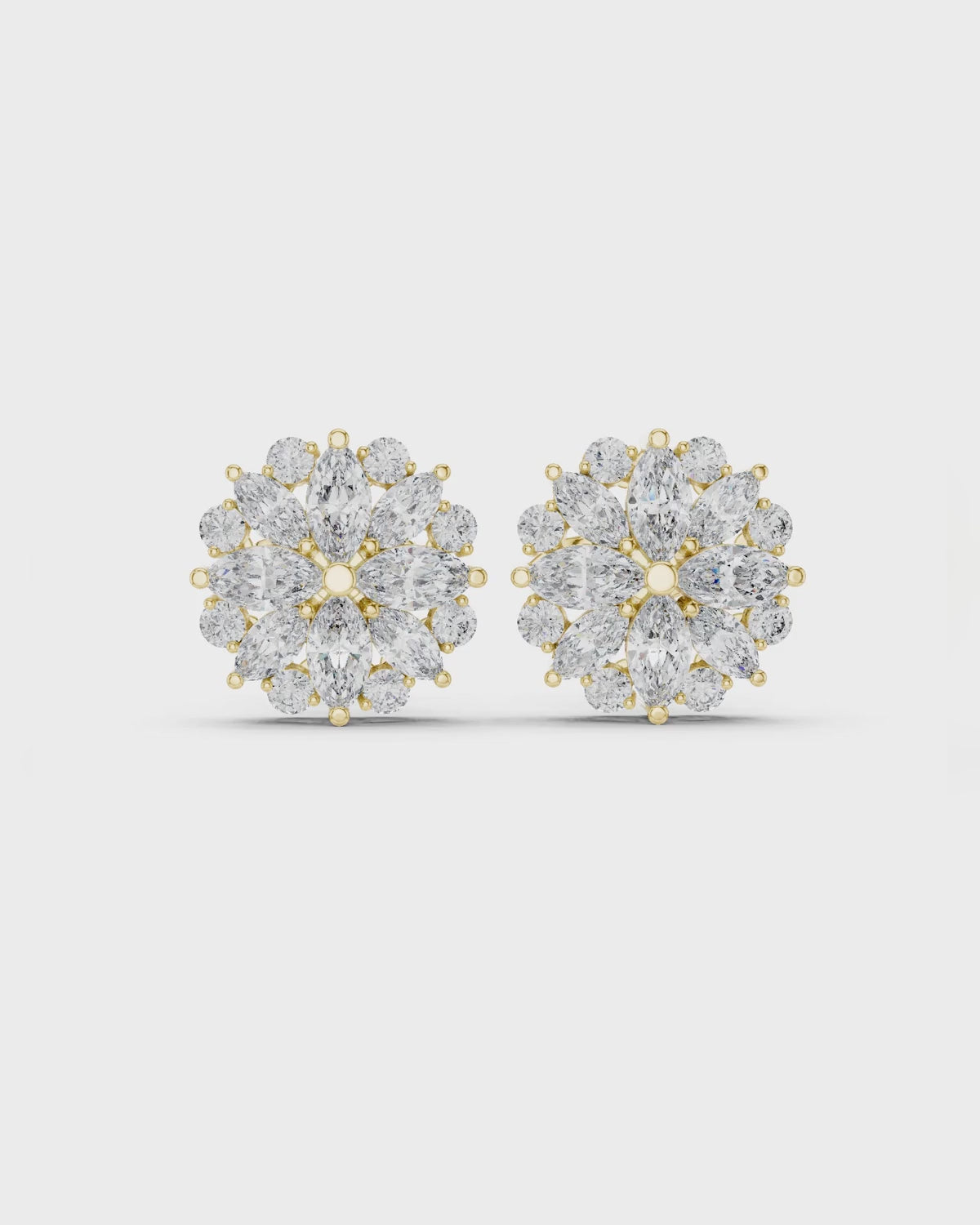 Marquise Rosette Stud Earrings by MONICONIC