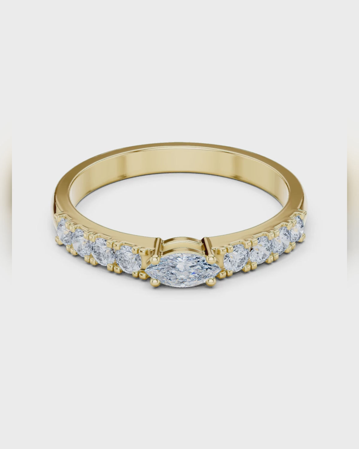 East West Marquise Pavé Ring by MONICONIC
