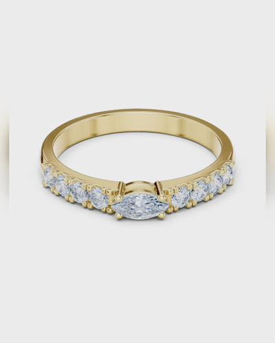 East West Marquise Pavé Ring by MONICONIC