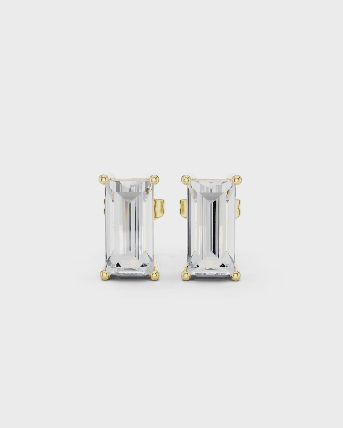 Baguette Diamond Stud Earrings by MONICONIC