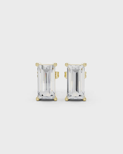 Baguette Diamond Stud Earrings by MONICONIC