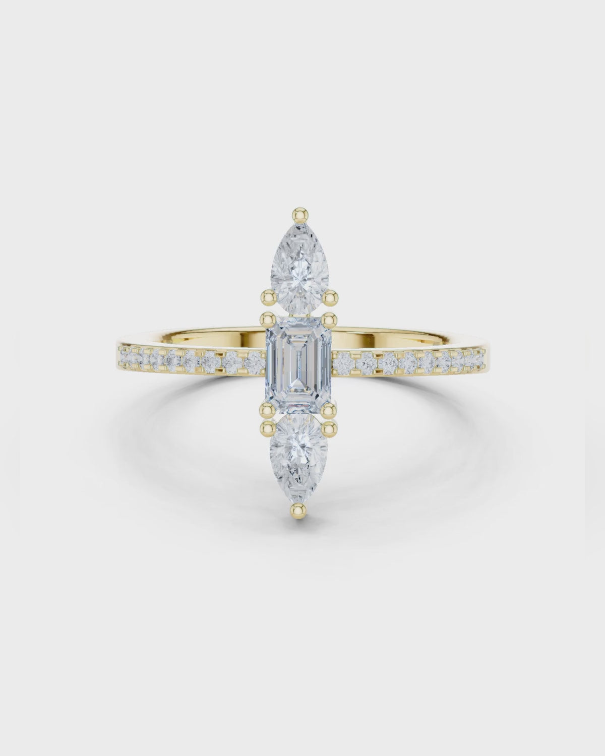 Emerald-Cut North South Ring by MONICONIC