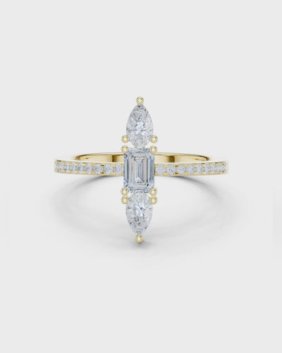 Emerald-Cut North South Ring by MONICONIC