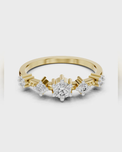 Fluted Five Stone Ring by MONICONIC