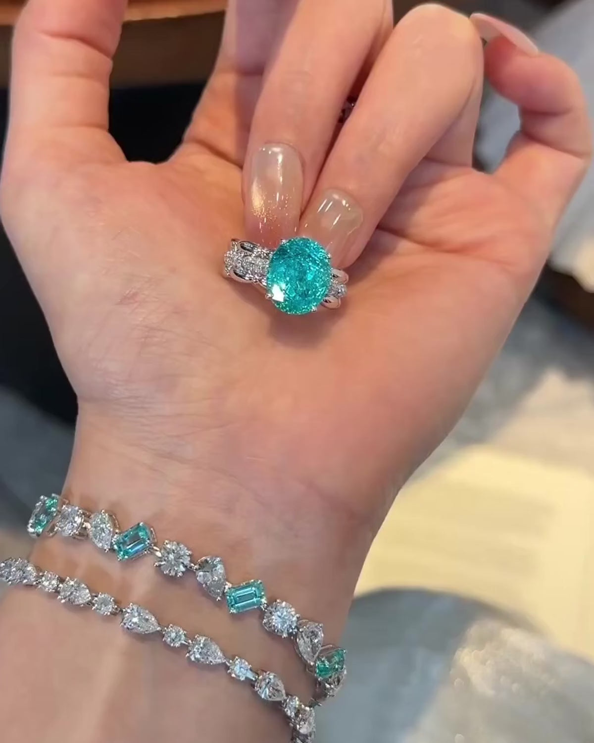 Aqua Lumen Paraiba Ring by MONICONIC