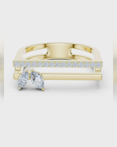 Marquise Duo Bar Ring by MONICONIC
