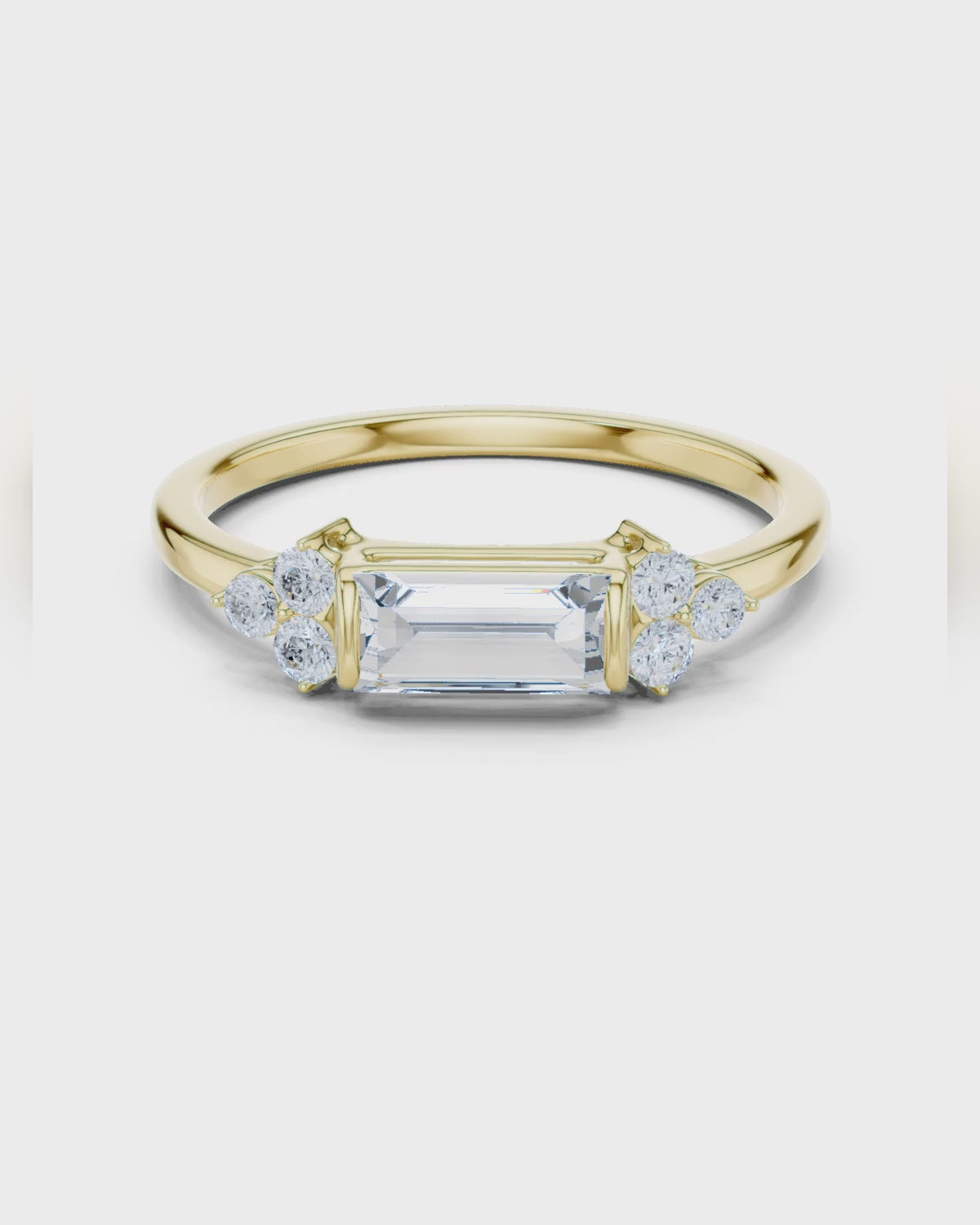 East-West Baguette Ring by MONICONIC