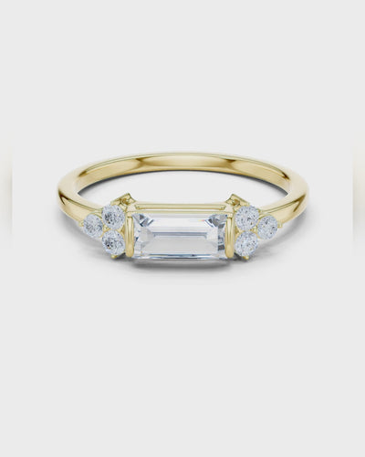 East-West Baguette Ring by MONICONIC