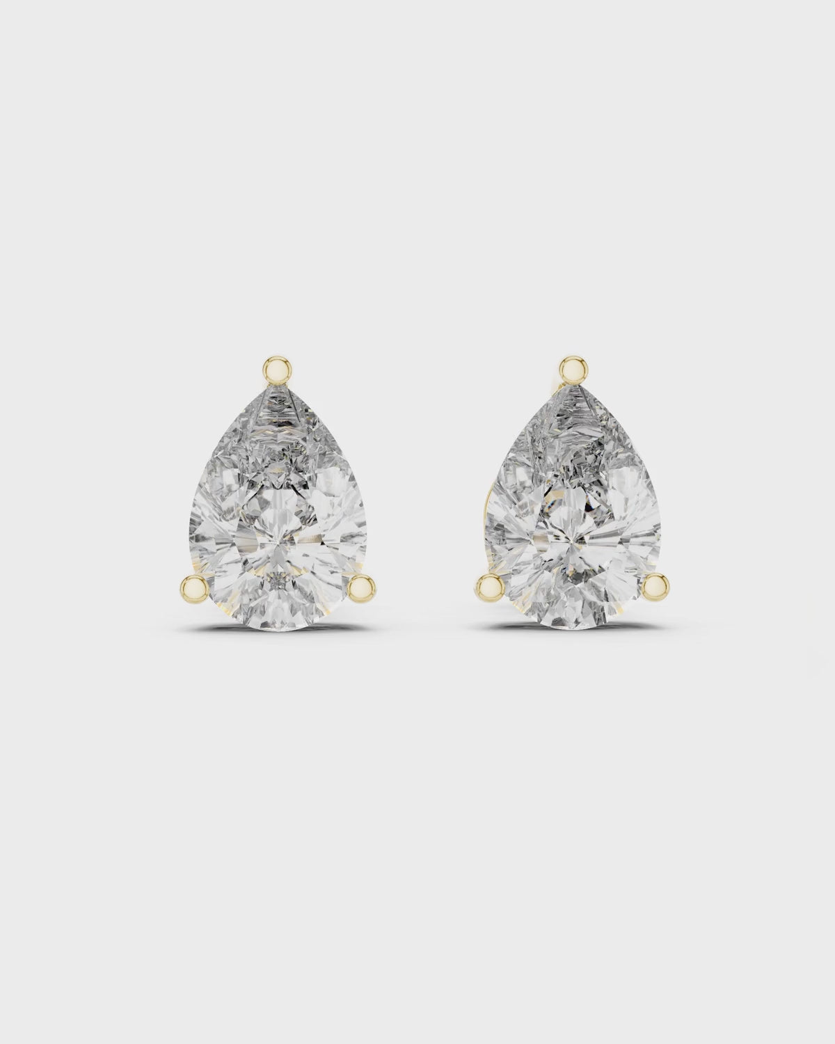 Pear Lab Grown Diamond Stud Earrings by MONICONIC