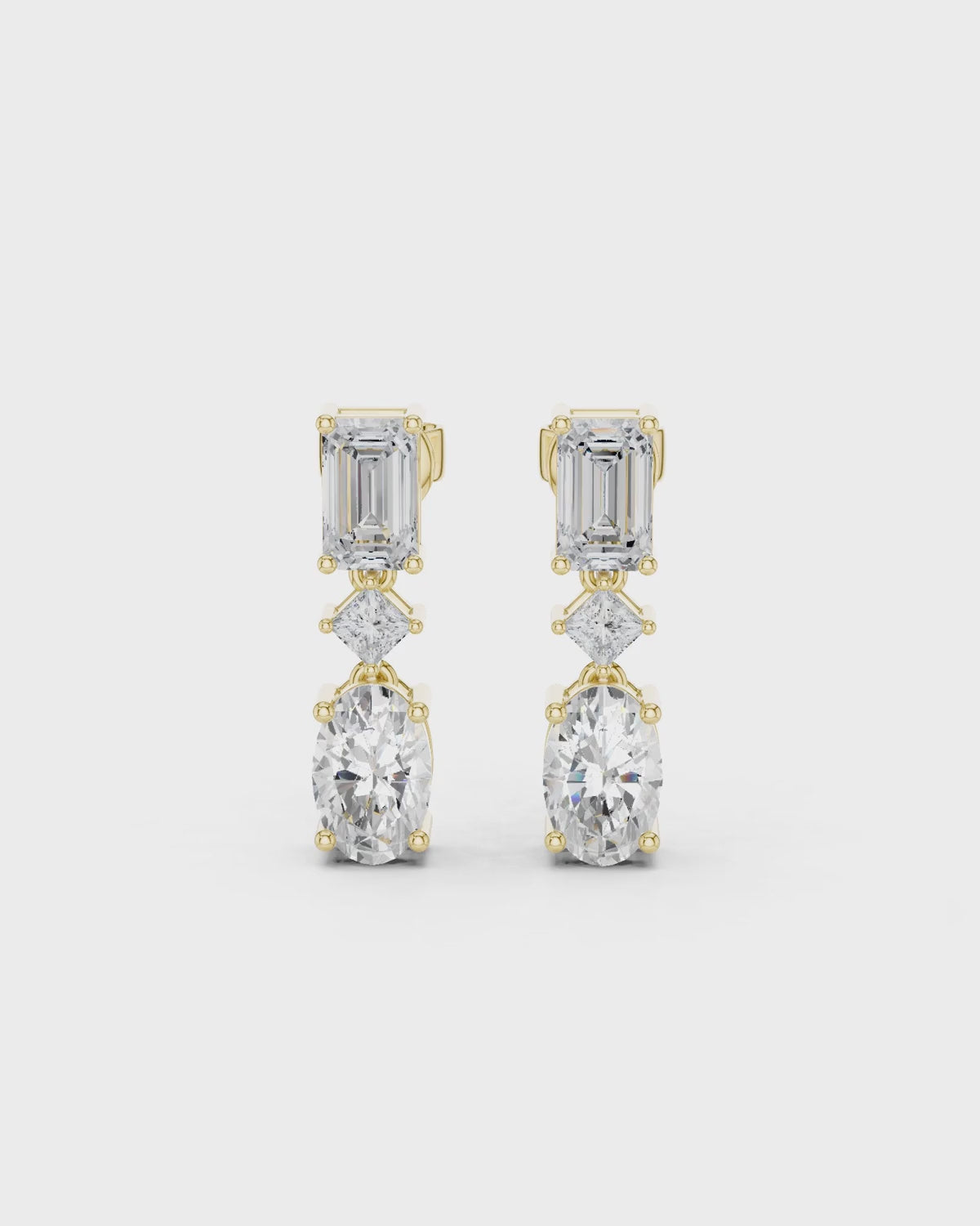 Mixed-Cut Lab-Grown Diamond Drop Earrings by MONICONIC