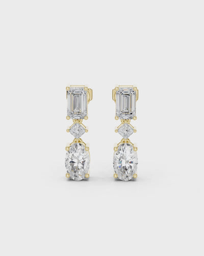 Mixed-Cut Lab-Grown Diamond Drop Earrings by MONICONIC