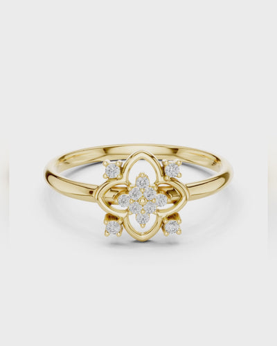 Openwork Quatrefoil Ring by MONICONIC
