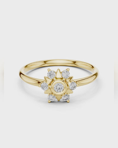 Sunburst Halo Ring by MONICONIC
