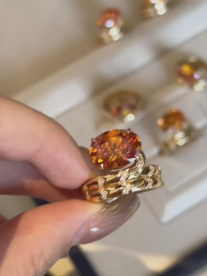 Solar Ember Cocktail Ring by MONICONIC