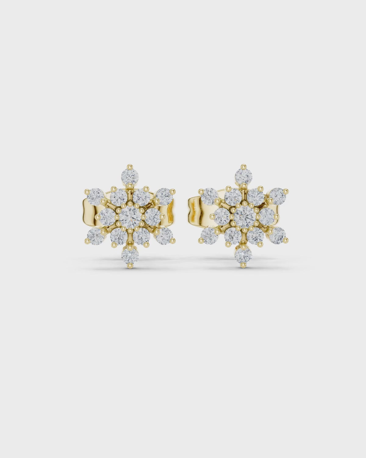Snowflake Diamond Stud Earrings by MONICONIC