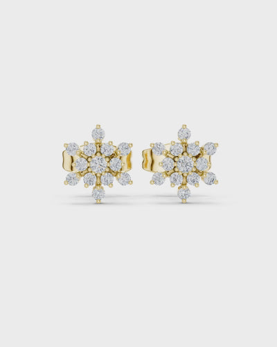 Snowflake Diamond Stud Earrings by MONICONIC