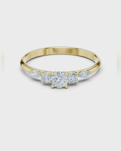 Marquise Tapered Five Stone Ring by MONICONIC