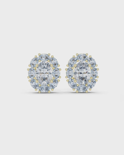 Oval Rosette Diamond Stud Earrings by MONICONIC