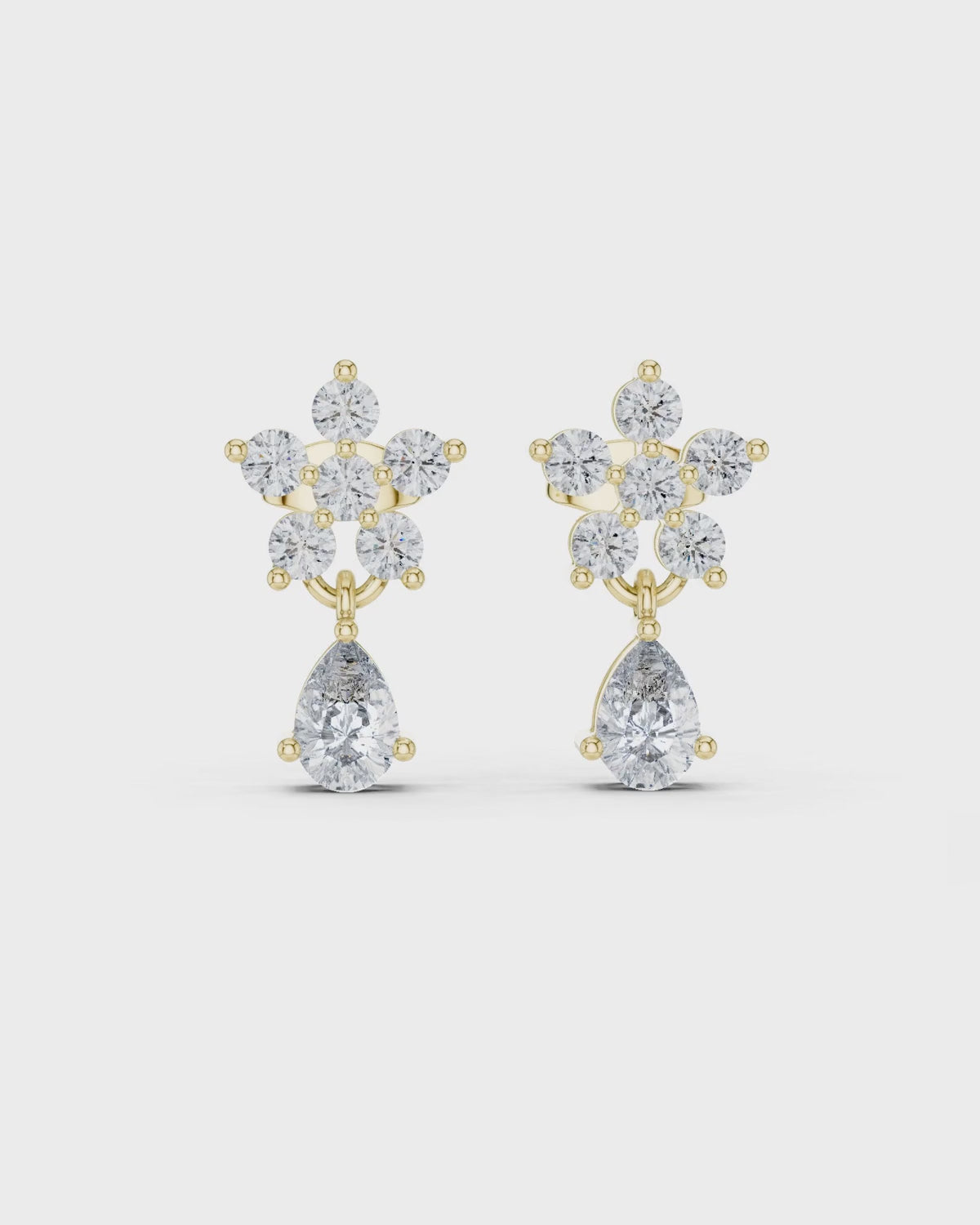 Rosette Pear Drop Earrings by MONICONIC