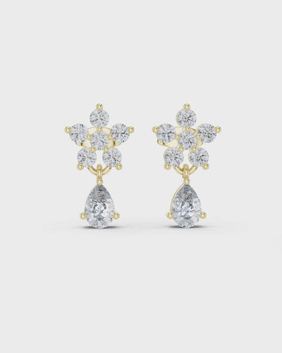 Rosette Pear Drop Earrings by MONICONIC