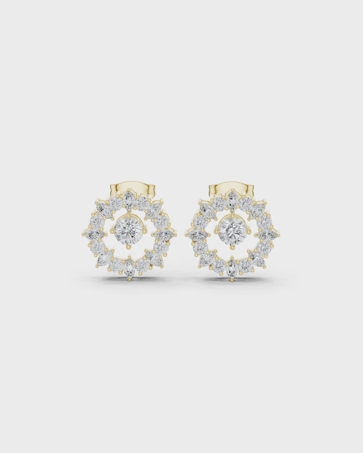 Marquise Wreath Diamond Stud Earrings by MONICONIC