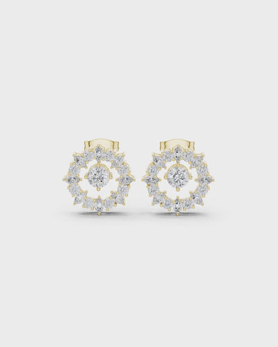 Marquise Wreath Diamond Stud Earrings by MONICONIC