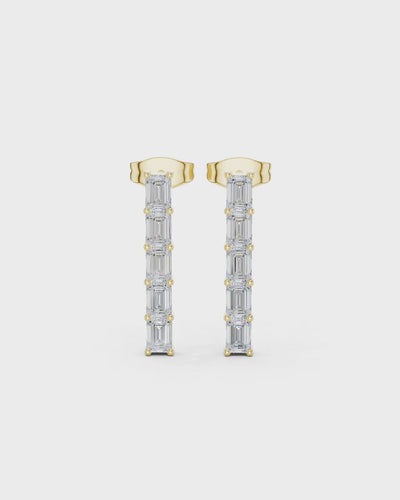 Emerald-Cut Bar Dangle Earrings by MONICONIC